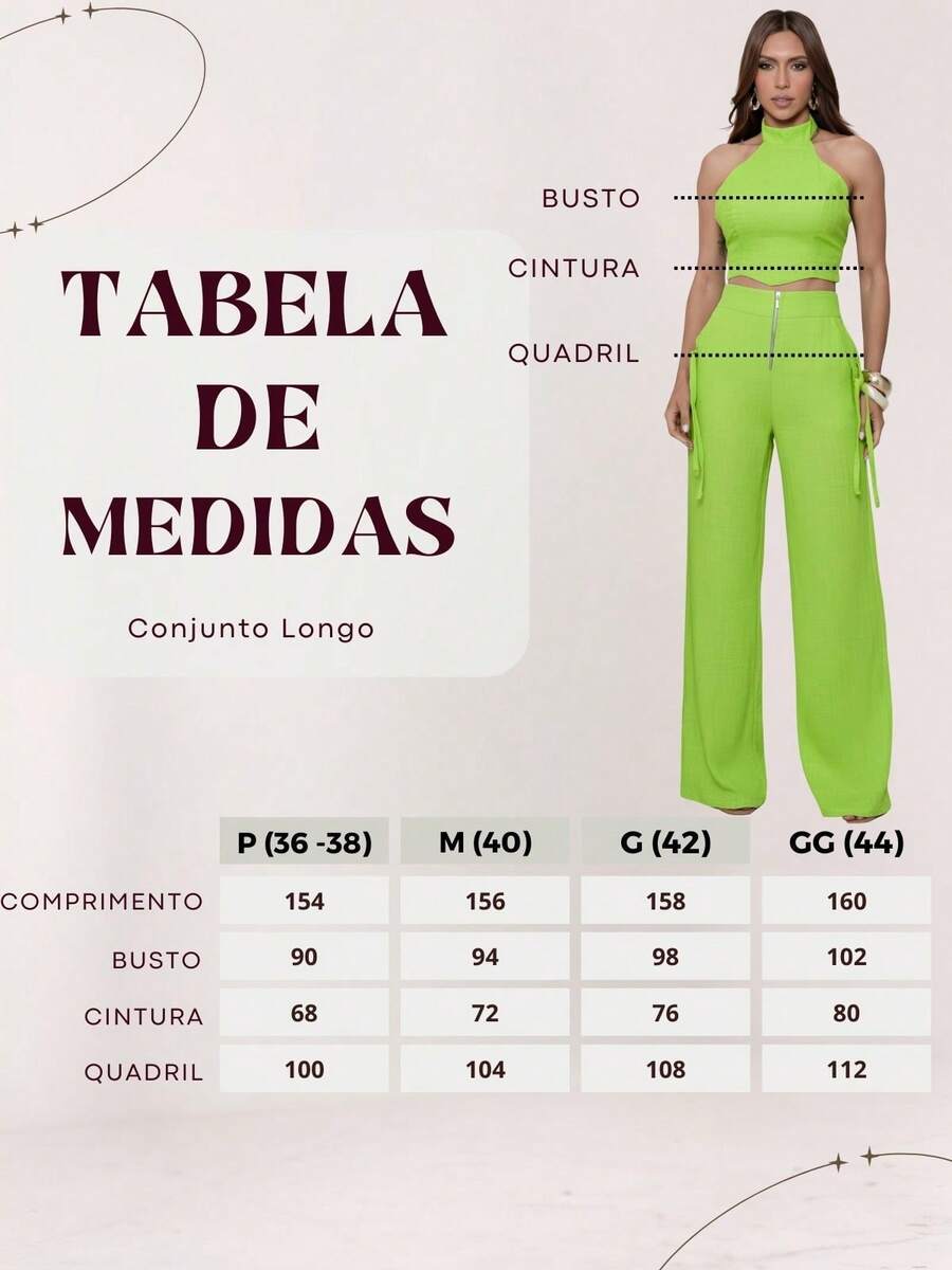 Conjunto Feminino Cropped Com Bojo E Calça Com Ilhós E Zíper Frontal